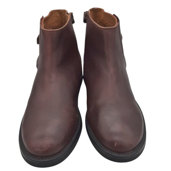 Hudson London Oxblood Burgundy Leather Moto Boots SZ 37 - Picture 4 of 16